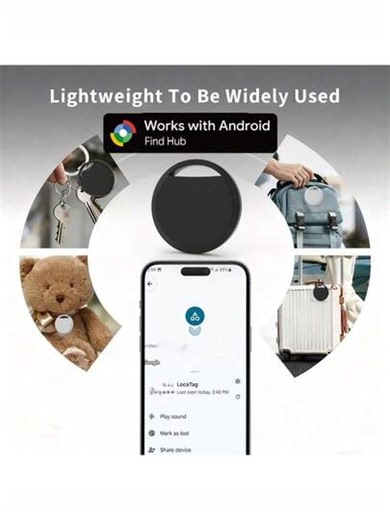 RSH Android Compatible Smart Tracker, Locator, Tag - Precise Tracking, Compatible With Find My Device App (Android 9+), Luggage/Key/Wallet Finder, Family Sharing & Privacy Protection | SHEIN