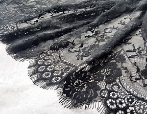 3.22 Yards Black Chantilly Lace Fabric, Nonelastic Eyelash French Lace, Extra Wide Lace, Width 27.56 / 70.5 Cm, Nr 656 - Etsy Australia