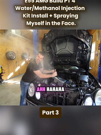 E55 AMG Build PT 4 - Water/Methanol Injection Kit Install Spraying Myself in the Face.#legitstreetcars #garagecars #e55amg