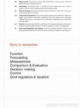 CA Foundation |Accounting Unit 1| Memory technique |Functions of Accounting