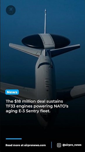 RTX Pratt & Whitney Secures $18M NATO AWACS Engine Contract