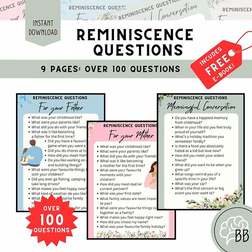 Reminiscence Questions for Seniors: Dementia Activity (digital Download) - Etsy