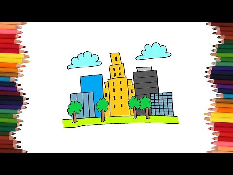 como dibujar una ciudad | Dibujos faciles