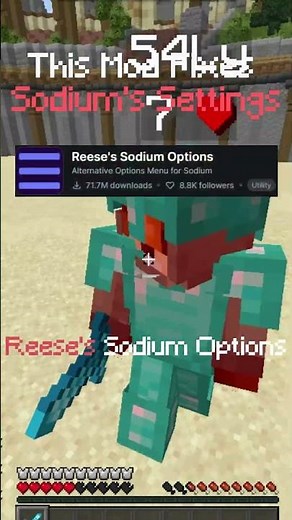 This Minecraft Mod Makes Sodium 10x Better! #minecraft #minecraftshorts #gaming #mods #minecraftpvp
