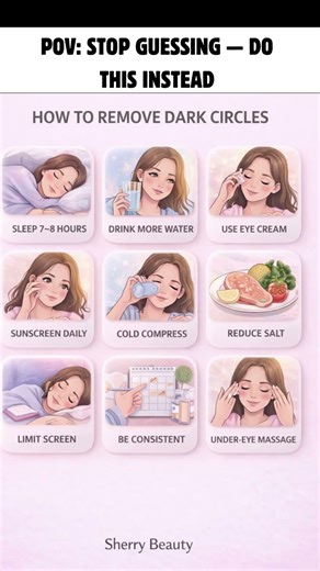 How to Remove Dark Circles Fast 👀 | Sherry Beauty #skincare #beauty #shorts