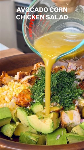 AVOCADO CORN CHICKEN SALAD✨perfectly seasoned, tender chicken breast tossed with a light and flavorful dressing, sweet corn, and big chunks of avocado make this Avocado Corn Chicken Salad one of my favorite summer recipes! Its a go-to for a high protein lunch or a crowd-pleasing summer entertaining entree. I know you’re going to love it! Ingredients: 4 chicken breasts 1 tsp salt 1/2 tsp fresh ground pepper 3 tbsp avocado oil 1 tsp each: paprika, smoked paprika, cumin, chili powder 1/4 tsp each: