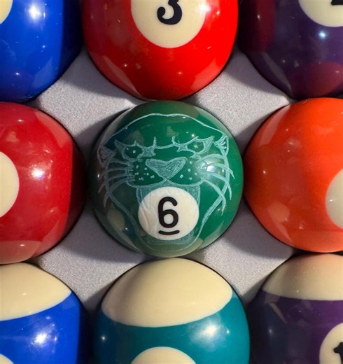 Fully Custom Engraved Pool Ball Set (15 Balls   Cue Ball) ONE-SIDED Tattoo-inspired Art | Display Only - Etsy