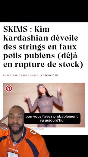 Ange Mackampa on Instagram: "Kim Kardashian vient encore de faire parler d’elle avec sa nouvelle collection SKIMS. Cette fois, elle a sorti un string “faux poil”, une pièce de lingerie avec une bande de poils synthétiques sur le devant, disponible en plusieurs teintes. Le concept ? Représenter la pilosité féminine de manière décomplexée et “fun”. Mais comme toujours avec Kim, les réactions sont partagées : certains trouvent ça audacieux et libérateur, d’autres pensent que c’est juste un coup mar