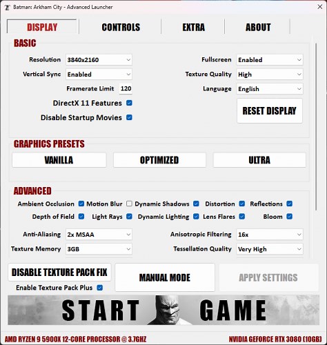 Batman: Arkham City - Advanced Launcher