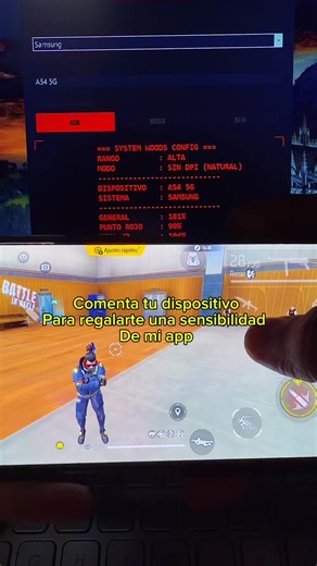 Sensibilidad Free Fire Samsung A54 5G Alta