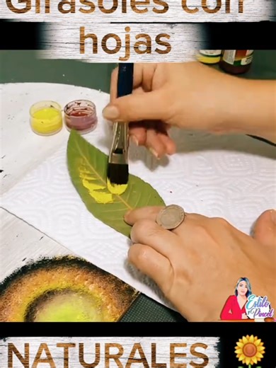 Girasoles con hojas 🍃 NATURALES #parati #reciclaje #manualidades