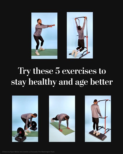 These simple moves can help you stay strong and build muscles as you age. We’ll show you a standard and modified version of each move with proper form. Get started here: https://wapo.st/4sKGnOa | Washington Post