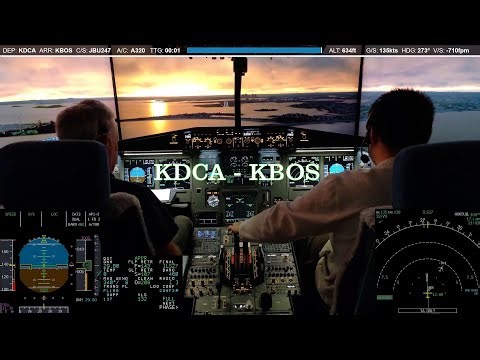 A320 Home Cockpit | Full Flight on VATSIM | KDCA-KBOS | First Officer Sebastian in the Sim
