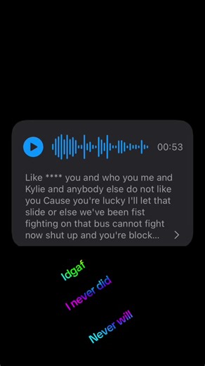 So me and my friend got into a fight (we’re not friends no more)she mad bc her crush Dnt want her and stuff then she said that’s why me and Kylee dont like you idgaf if she don’t like me I knew you was a fake friend anyway then she said wait till we wait to get back to school I said bet then she gon say i cant fight when on the bus she was scared to fight then I said hun just wait till we go back to school then she gon say ur a fake friend bih you literally js said Kylee and you don’t like me n 