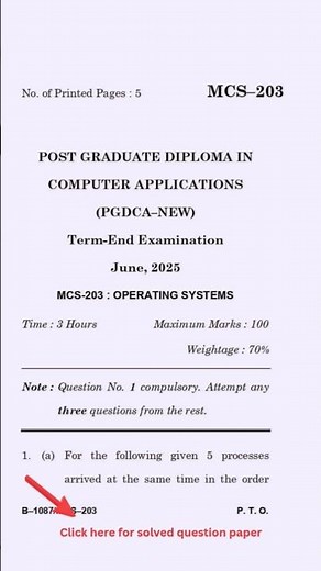 MCS-203 IGNOU 2025 Question Paper | BCA Previous Year Paper 🔥