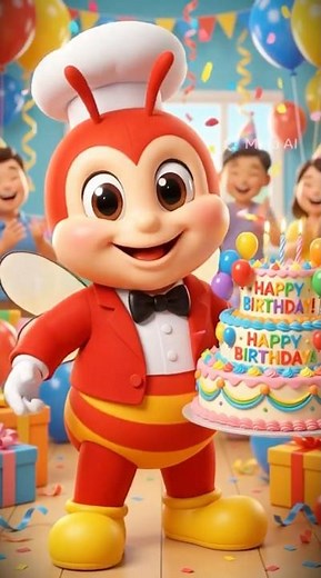 Happy Birthday to you! 🎂 Baby Jollibee Dance Party! 🎉 #shorts #jollibee #cute #birthday