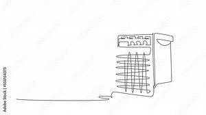 Animated self drawing of continuous one line draw sound system and speaker cartoon. Music tool concept. Flat cartoon style suitable for band, music, concert, artist. Full length single line animation