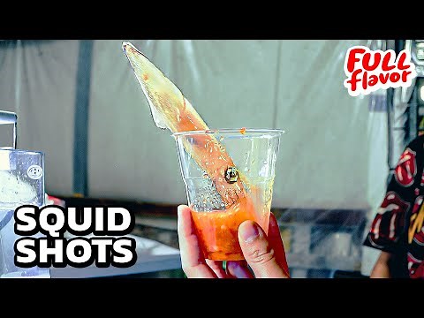 Raw Squid Shots, Fresh Squid Sashimi | Squid Shots, Squid Woywai Restaurant | Thai Street Food | ...