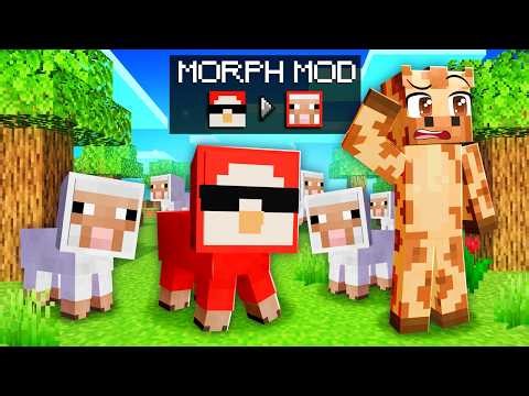 Using MORPH MOD To Cheat In Minecraft Hide and Seek!