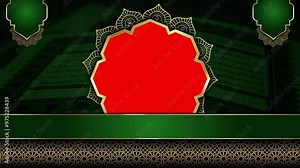 animated luxury arabic islamic background , muslim mosque , islamic design video template for the Holy Quran , 4K green screen Loop Animation