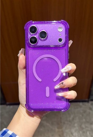 I love its shine✨💜#iphone17promax #clearcase #clear #ClearCase #phonecase
