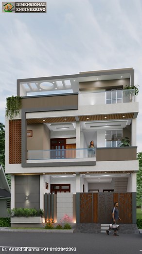 47K views · 645 reactions | 28x65 House Animation #houseanimation #front_elevation #housedesign | Dimensional Engineering | Facebook