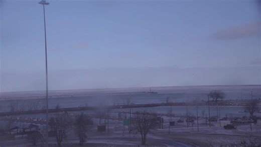 Bursts of snow are already causing visibility issues. This is a look outside FOX 8. | Fox 8 News