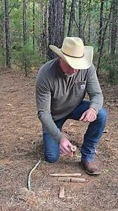 🔥Fire from rubbing sticks together