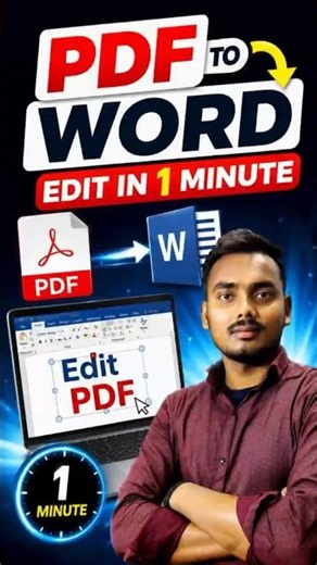 How to Edit PDF in MS Word | Edit Any PDF in 1 Minute #shorts #pdf #edit