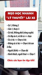 Mẹo học nhanh lý thuyết thi lái xe! #meothibanglaioto #lythuyet600cau #thibang #hoclaixe | Học Lái Xe B1