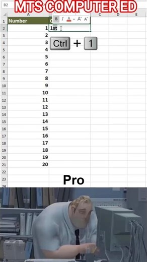 Excel Trick 🔥 Numbers ko 1st, 2nd, 3rd me kaise badle? | Ordinal Numbers in Excel #shorts #excel