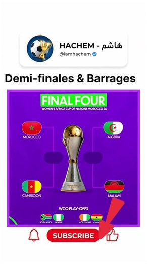 KCAN Féminine 2026 🔥 Demi-finales & Barrages Mondial 2027