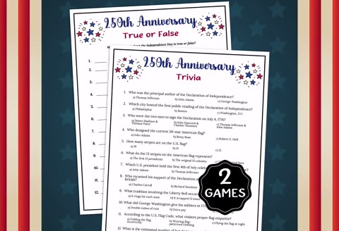 250th Anniversary Trivia Games, 4th of July Games, USA 250 Years Games, Independence Day Trivia Games, Fun US History Classroom Activity - Etsy