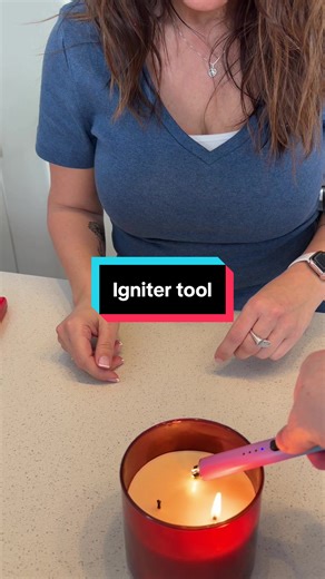 Never buy a lighter again! This electric candle ignite tool lights your candles safely, easily, and stylishly. #candlelover #homeambience #cozyvibes #candlesoftiktok #valentinesdaygift