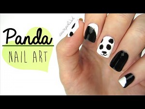 Nail Art: Fuzzy Panda Nails!