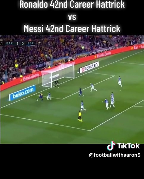 42nd career hattricks of Ronaldo and Messi #portugal #barcelona #ronaldo #messi #football