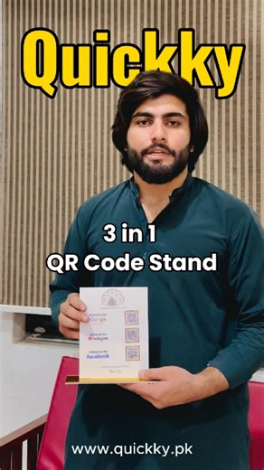 You’re probably missing reviews and followers every single day — just because your customers don’t have an easy way to connect. The Quickky 3-in-1 QR Code Stand fixes that in seconds. One scan lets your customers: ⭐ Leave a Google Review 📱 Follow you on Instagram 💬 Message you on WhatsApp It’s simple, clean, and makes your business look legit. Only Rs. 2500 — and yes, FREE delivery nationwide. 👉 Grab yours now and turn every customer into a promoter. | Quickky