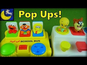 Sesame Street Pop Up Pals School Bus and Looney Tunes Loveables Pop Up Toys from 1995 Tyco Toys!