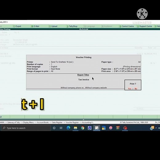 How to enable Print preview in tally ERP 9. #shorts
