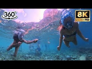 360° Underwater Dive with Flippers in Crystal Blue Mediterranean Waters 8K