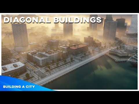 Diagonal Buildings // Building A City #103 // Minecraft Timelapse