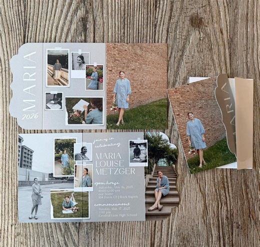 Graduation Invitations Luxury Custom Folded Graduation Announcements · Ephemera Style · Customize ALL · Include 13  Photos - Etsy