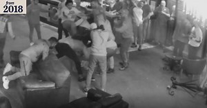 Shocking footage of wild strip club shirts-off bikie brawl emerges