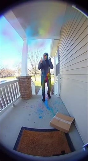 Paint Explosion Surprise on Porch