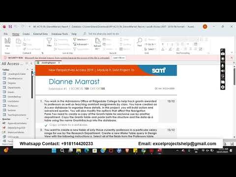 New Perspectives Access 2019 | Module 9: SAM Project 1b Ridgedale College