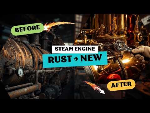 100-Year-Old Steam Engine Restoration | Full Process Step by Step 🛠️✨ #restoration #beforeandafter