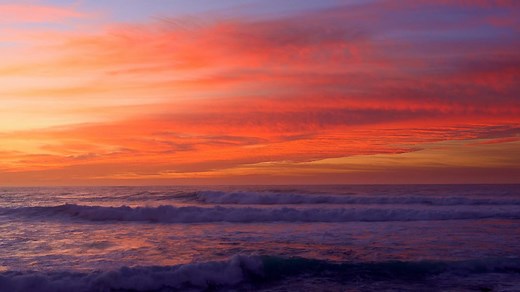 Sunset, Ocean, Waves. Free Stock Video