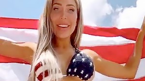 Teen Mom Farrah Abraham shakes her hips, shows her curves in America flag bikini