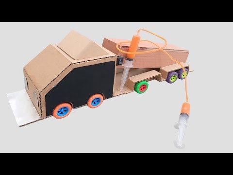 DIY Hydraulic Truck 🚛 | Working Model | Science Project at Home ‪@CraftingArtfulHands‬
