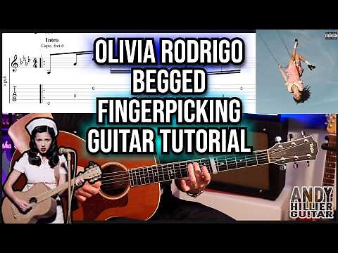 Olivia Rodrigo - Begged Fingerpicking Guitar Tutorial | Open D Tuning Lesson